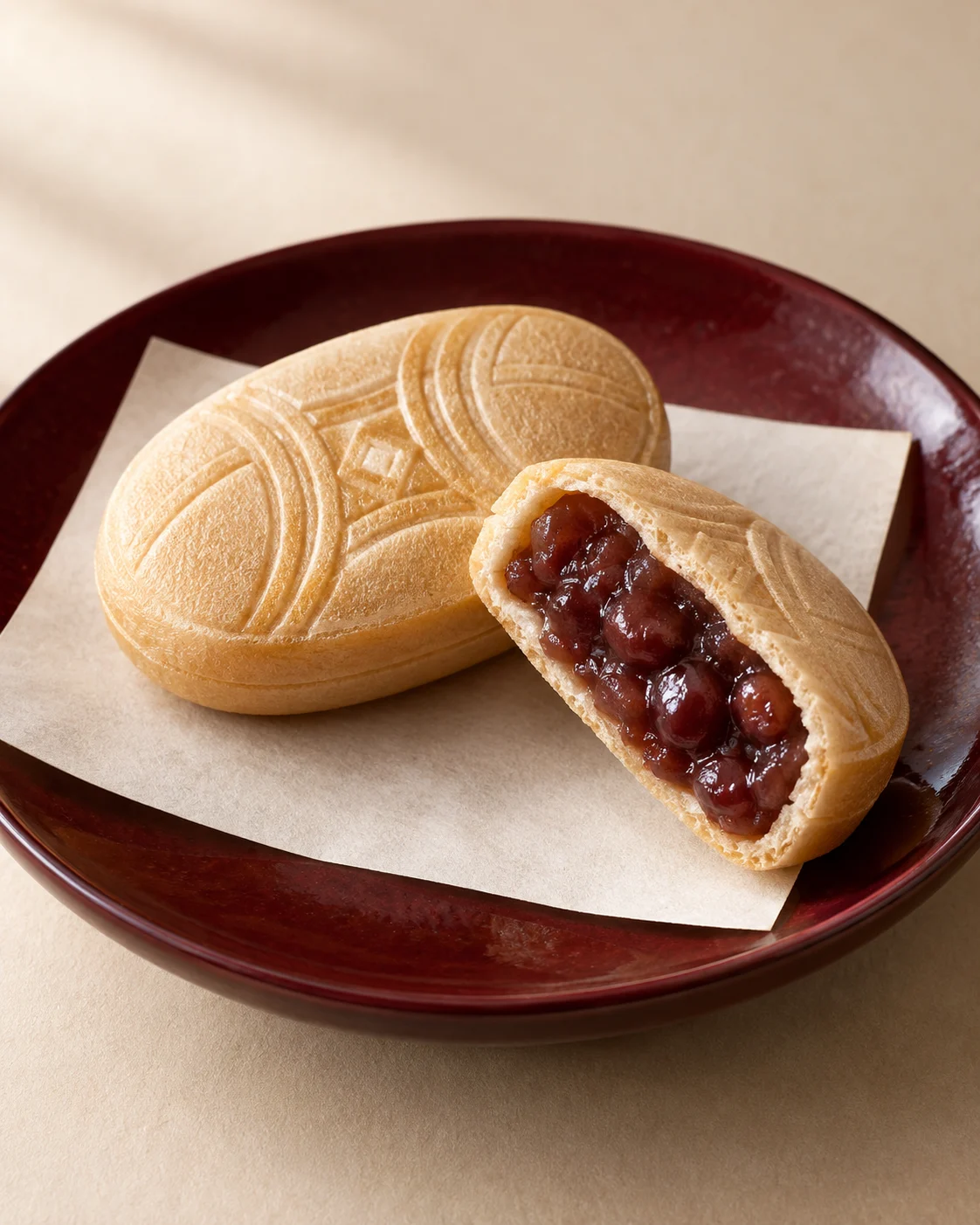 最中というお菓子の生成イメージ。実際の石仏の形は再現していません。